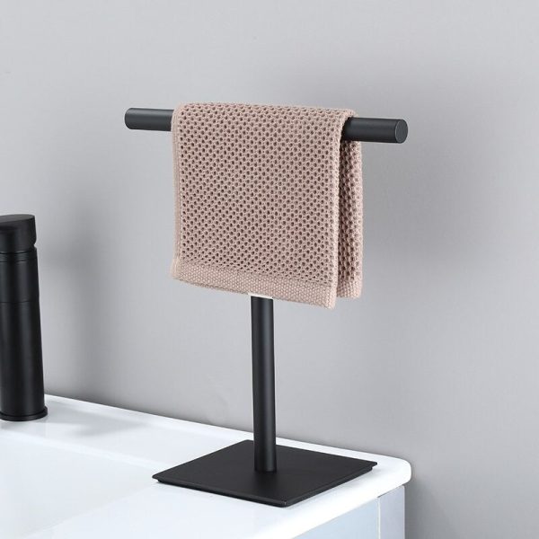 Cloe Black Standing Bathroom Hand Towel Rack