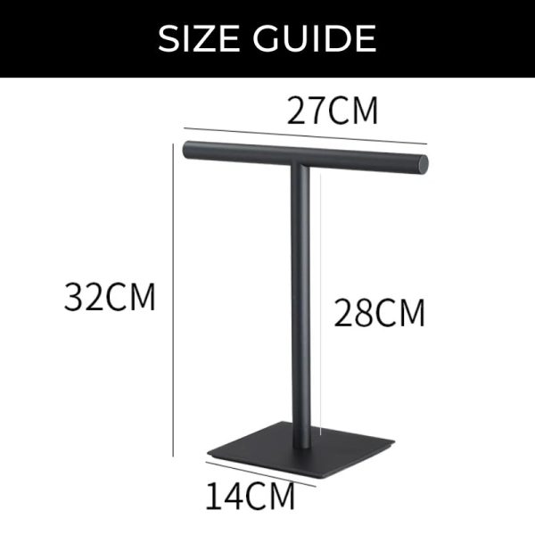 Cloe Black Standing Bathroom Hand Towel Rack - Image 4
