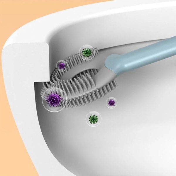 Lollipop Silicone Toilet Brush – Flexible TPR Brush Head, Wall-Mounted, Space-Saving Bathroom Cleaner - Image 3