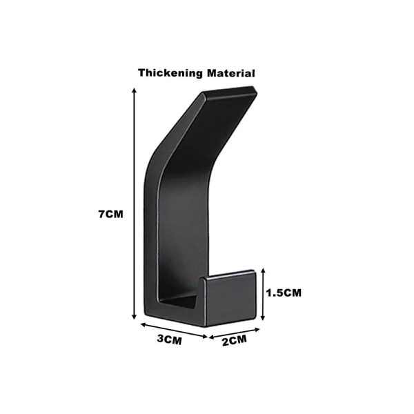 Modern Aluminum Wall Hook with Adhesive – Durable and Stylish for Bathroom & Living Room (3 x 1.2 inches) - Image 6