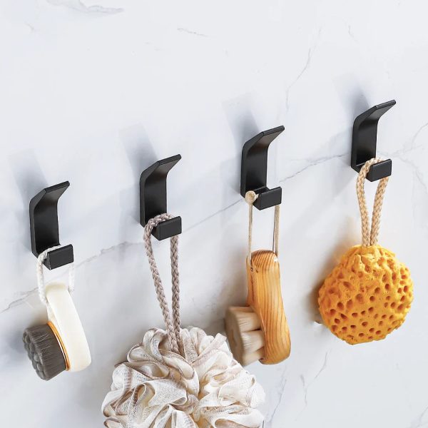 Modern Aluminum Wall Hook with Adhesive – Durable and Stylish for Bathroom & Living Room (3 x 1.2 inches) - Image 3