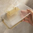 Acrylic Wall-Mounted Toilet Paper Holder – Gold or Silver Accents