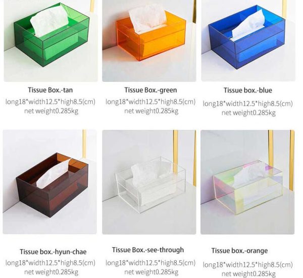 Minimalist Colorful Acrylic Tissue Box – Stylish and Functional Tissue Holder - Image 5