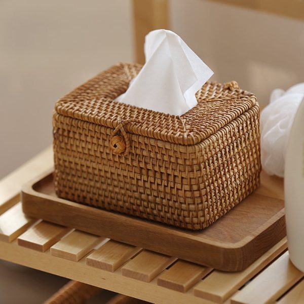 Emly Rattan Tissue Box – Artisanal Design for Natural Home Decor - Image 2
