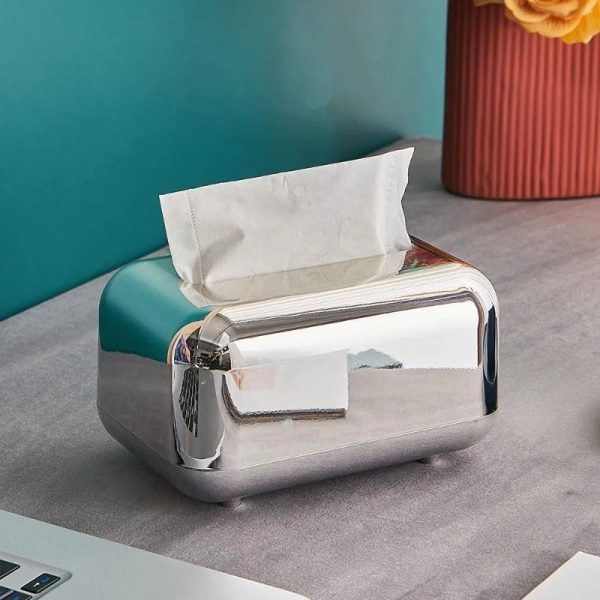 Amandi Luxury Gold & Silver Tissue Holder – Elegant, Durable Organizer for Contemporary Spaces - Image 3