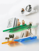 Invisible Acrylic Wall Mounted Floating Shelves - Modern Display for Books, Plants, and Home Decor