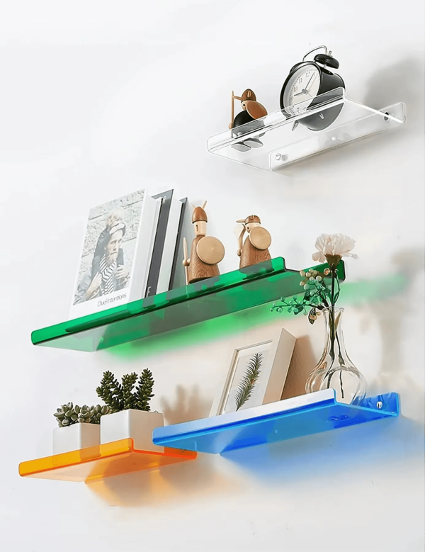 Invisible Acrylic Wall Mounted Floating Shelves - Modern Display for Books, Plants, and Home Decor - Image 5