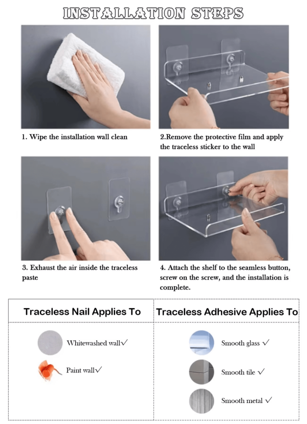 Invisible Acrylic Wall Mounted Floating Shelves - Modern Display for Books, Plants, and Home Decor - Image 27