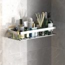 No-Drill Bathroom Shelves – Convenient Aluminum Storage for Organized Spaces