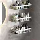 No-Drill Bathroom Shelves – Convenient Aluminum Storage for Organized Spaces