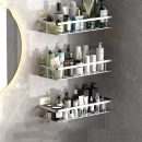 No-Drill Bathroom Shelves – Convenient Aluminum Storage for Organized Spaces