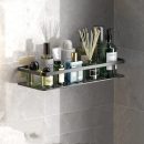 No-Drill Bathroom Shelves – Convenient Aluminum Storage for Organized Spaces