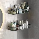No-Drill Bathroom Shelves – Convenient Aluminum Storage for Organized Spaces