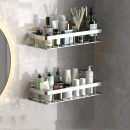 No-Drill Bathroom Shelves – Convenient Aluminum Storage for Organized Spaces
