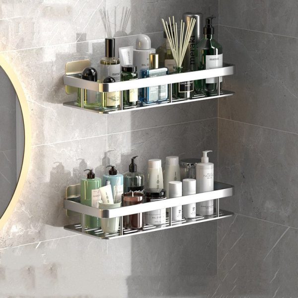 No-Drill Bathroom Shelves – Convenient Aluminum Storage for Organized Spaces - Image 11