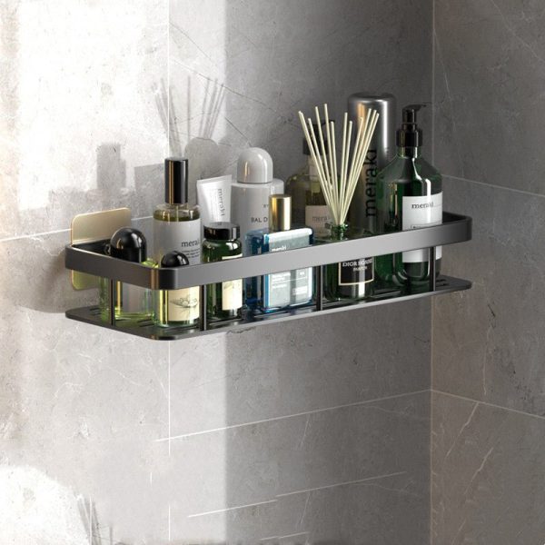 No-Drill Bathroom Shelves – Convenient Aluminum Storage for Organized Spaces - Image 4