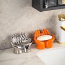 Ceramic Cartoon Palm Soap Holder - Nordic Design, Decorative with Drain Feature