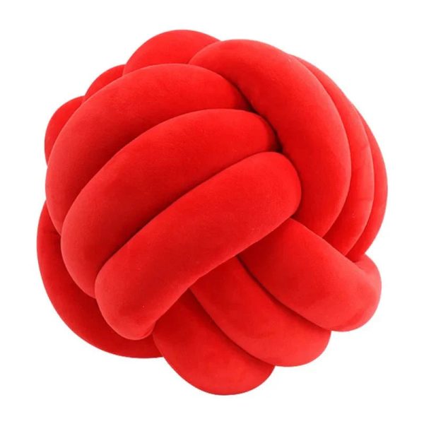 Decorative Knotted Suede Effect Ball Pillow – Soft Knot Cushion for Home Decor - Image 26