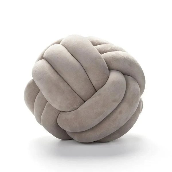 Decorative Knotted Suede Effect Ball Pillow – Soft Knot Cushion for Home Decor - Image 12