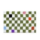 Fluffy Checkerboard Bathmat – Anti-Slip Luxury Rug for Bathroom or Hallway