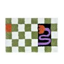 Fluffy Checkerboard Bathmat – Anti-Slip Luxury Rug for Bathroom or Hallway