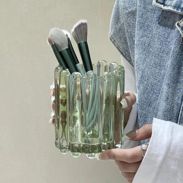 Glossy Wavy Striped Edge Makeup Brush Holder - Image 4