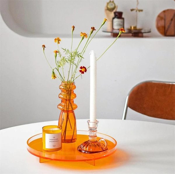 Translucent Round Acrylic Storage Tray - Vibrant Organizer for Home & Vanity - Image 10