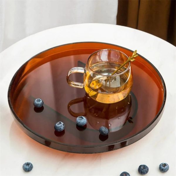 Translucent Round Acrylic Storage Tray - Vibrant Organizer for Home & Vanity - Image 9