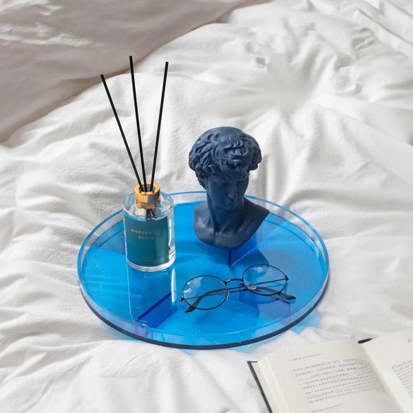 Translucent Round Acrylic Storage Tray - Vibrant Organizer for Home & Vanity - Image 11