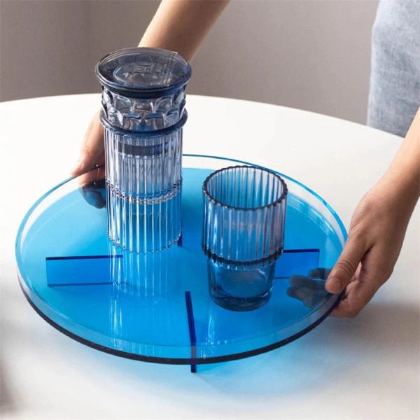 Translucent Round Acrylic Storage Tray - Vibrant Organizer for Home & Vanity - Image 3