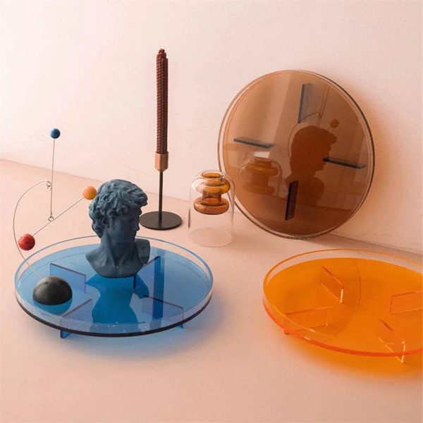 Translucent Round Acrylic Storage Tray - Vibrant Organizer for Home & Vanity - Image 2